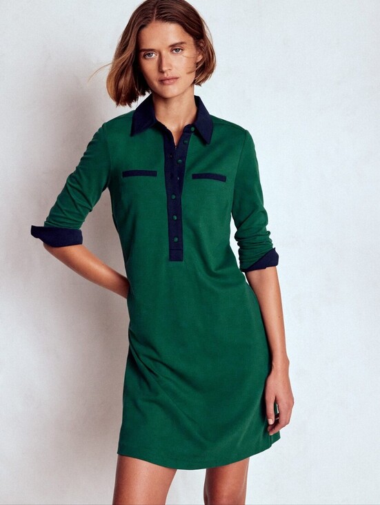 Boden Dresses & Skirts - NWT Boden Georgina Ponte T-Shirt Mini Dress Green Blue Sz 8 Casual Boho Feminine